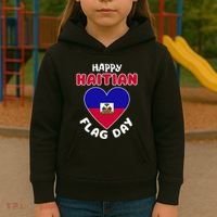 Happy Haitian Flag Day Cool Haiti Flag Heart Kids Hoodie thumb 3
