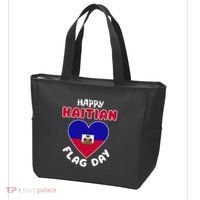 Happy Haitian Flag Day Cool Haiti Flag Heart Tote Bag thumb 3