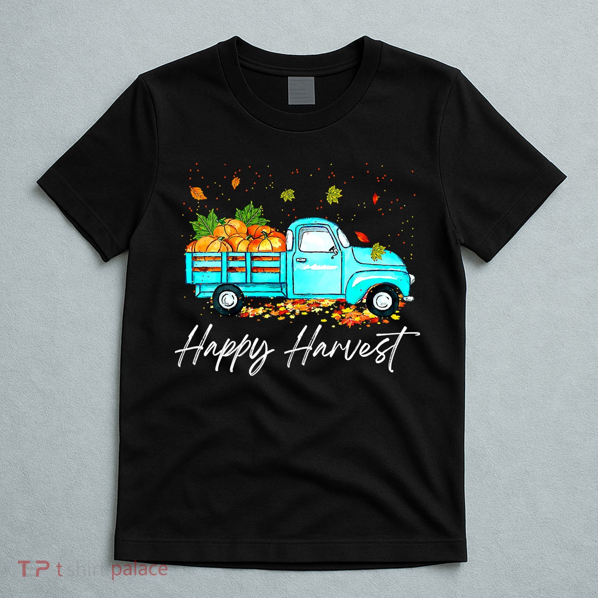 Happy Harvest Fall Season Pumpkin Truck Thanksgiving Vintage T-Shirt