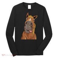 Hilarious Horse Face Horses Horseman Equestrian Riding Long Sleeve Shirt thumb 0