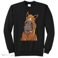 Hilarious Horse Face Horses Horseman Equestrian Riding Sweatshirt thumb 0