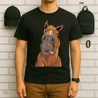 Hilarious Horse Face Horses Horseman Equestrian Riding T-Shirt thumb 6