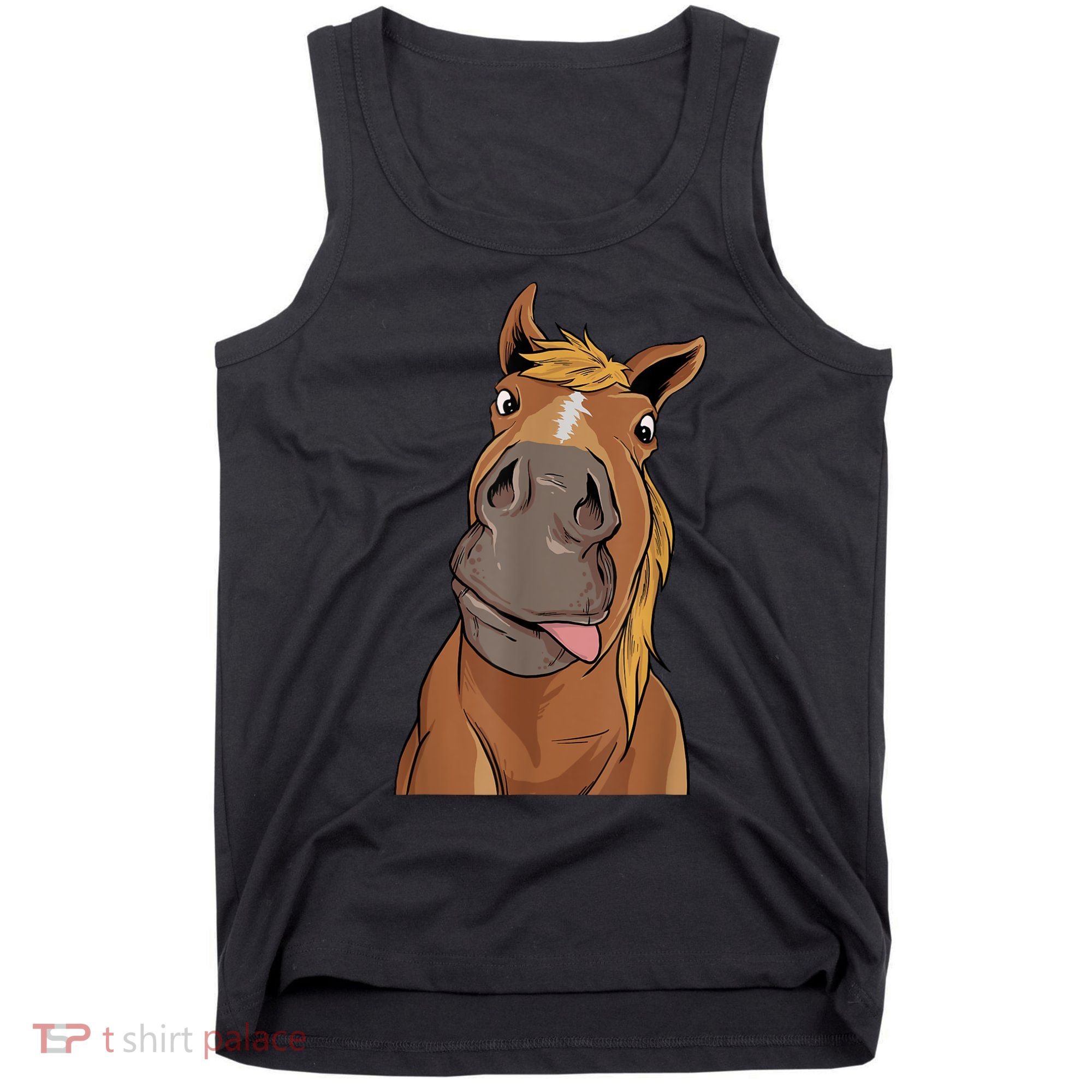 Hilarious Horse Face Horses Horseman Equestrian Riding Tank Top