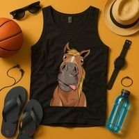 Hilarious Horse Face Horses Horseman Equestrian Riding Tank Top thumb 4