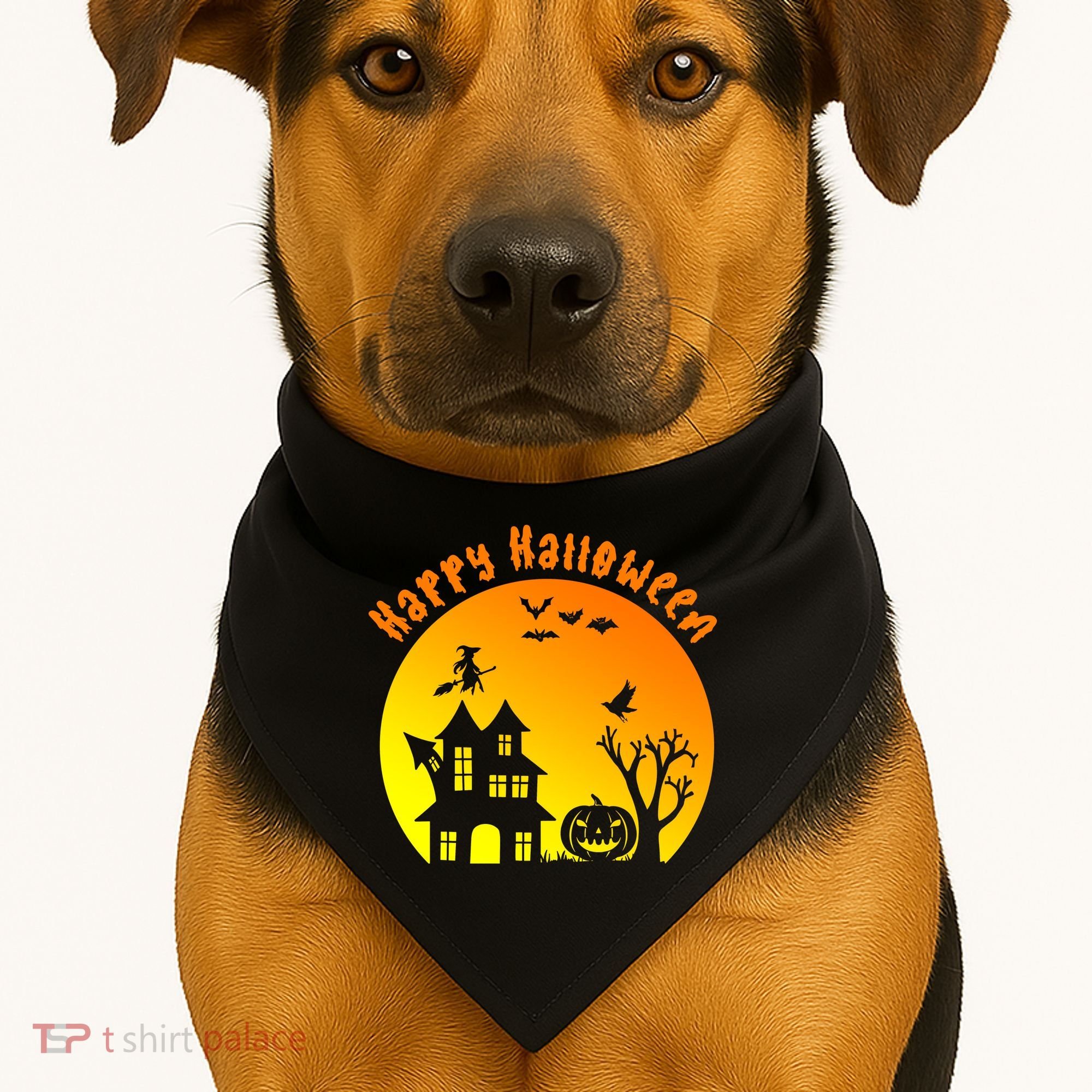 Happy Halloween Festive Spooky USA-Made Doggie Bandana