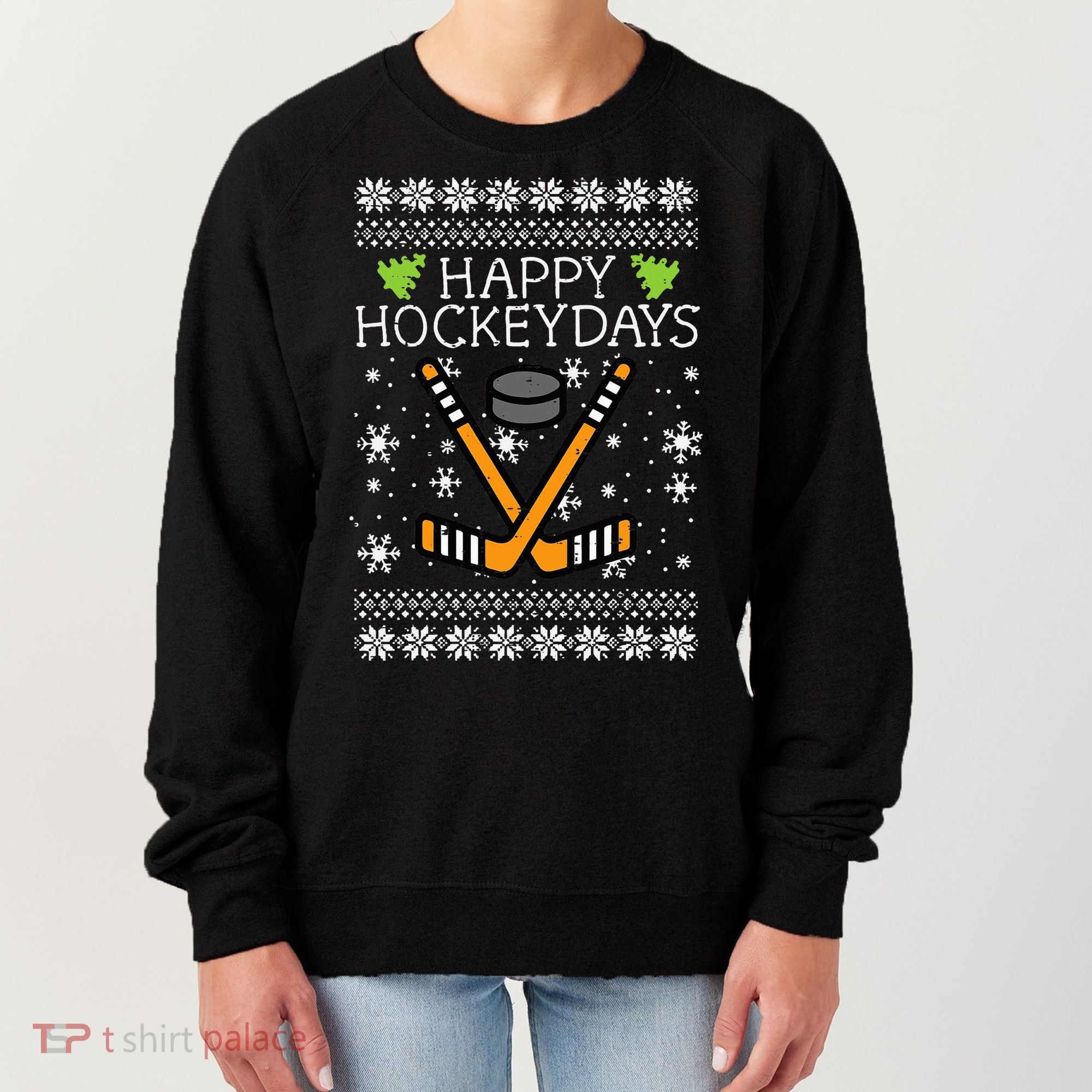 Hockey Holiday Festive Ugly Christmas Sweater Women's Sweatshirt