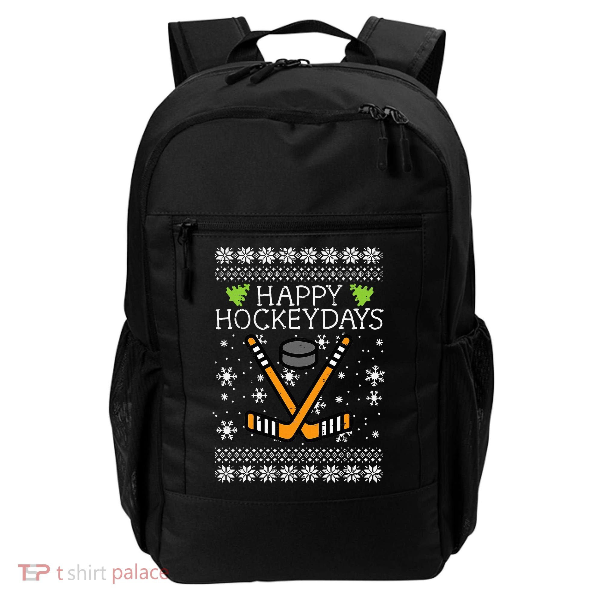 Hockey Holiday Festive Ugly Christmas Sweater Backpack