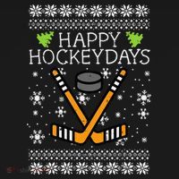 Hockey Holiday Festive Ugly Christmas Sweater Polo thumb 3