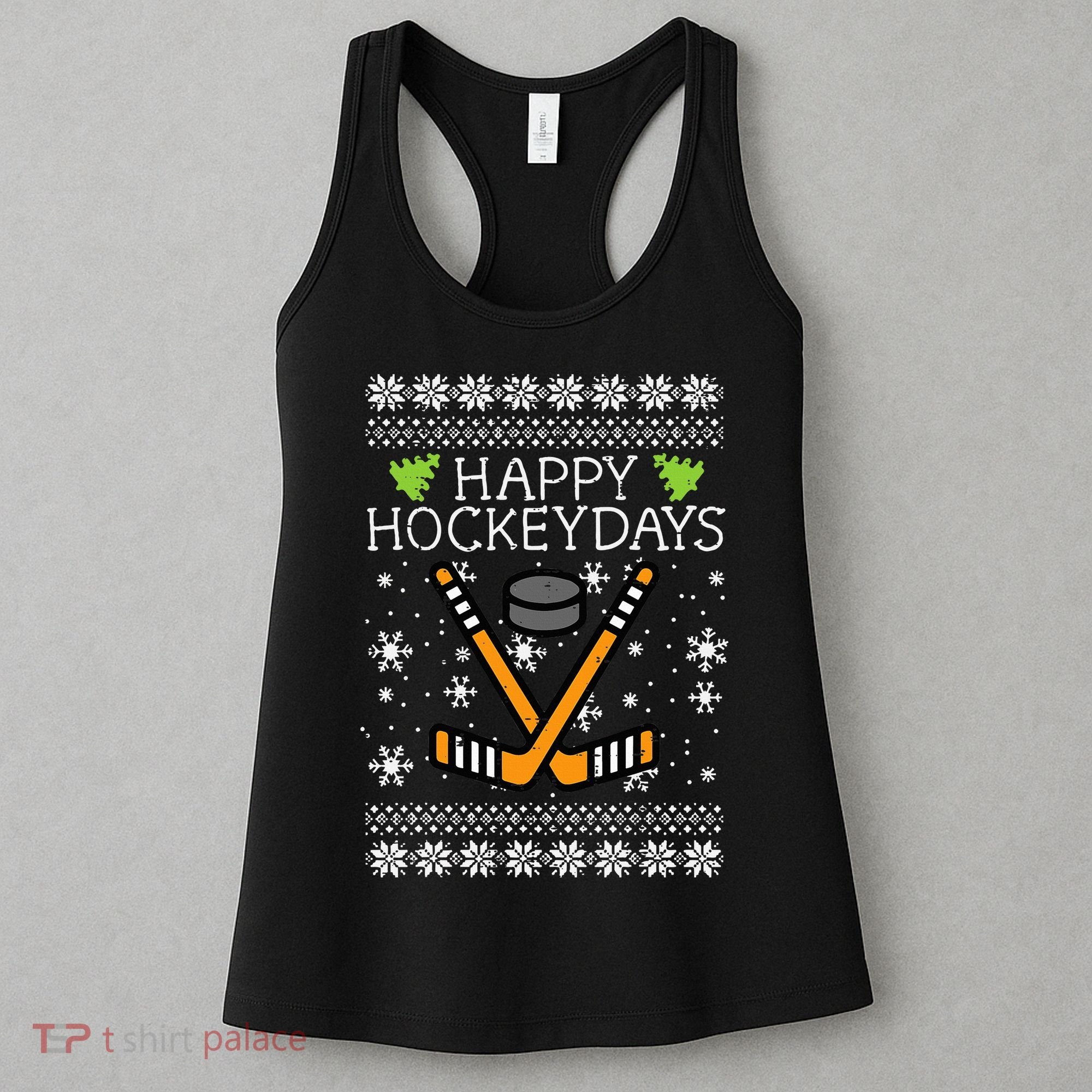 Hockey Holiday Festive Ugly Christmas Sweater Women's Tank Top