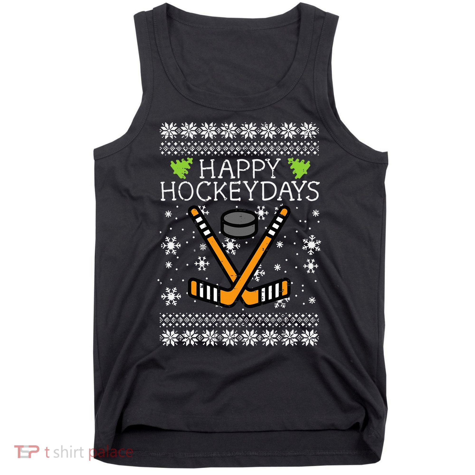 Hockey Holiday Festive Ugly Christmas Sweater Tank Top