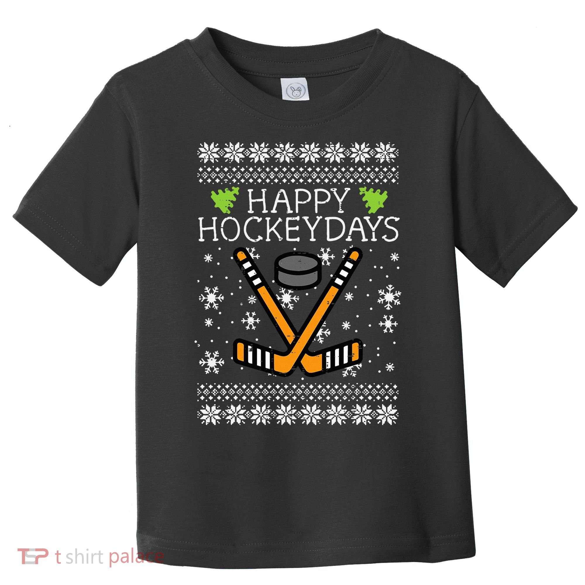 Hockey Holiday Festive Ugly Christmas Sweater Toddler T-Shirt