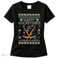 Hockey Holiday Festive Ugly Christmas Sweater Women's T-Shirt thumb 0