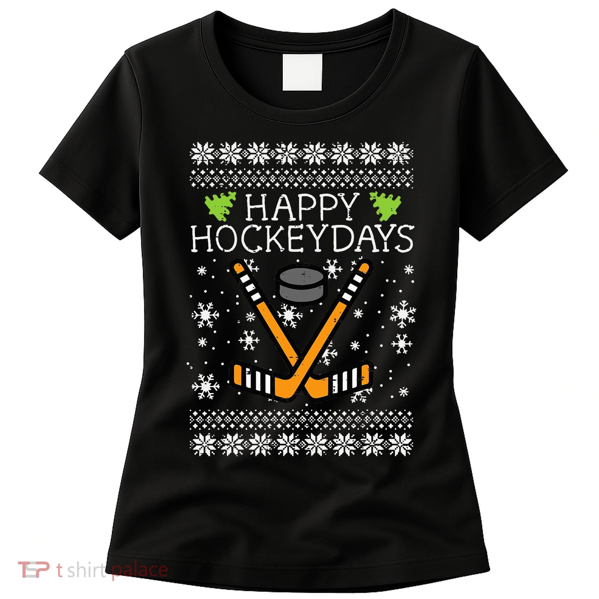 Hockey Holiday Festive Ugly Christmas Sweater Women's T-Shirt