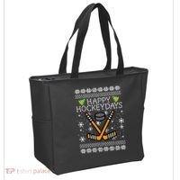 Hockey Holiday Festive Ugly Christmas Sweater Tote Bag thumb 2