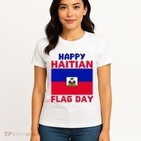 Happy Haitian Flag Day Cool Haiti Flag Pride Women's T-Shirt thumb 4