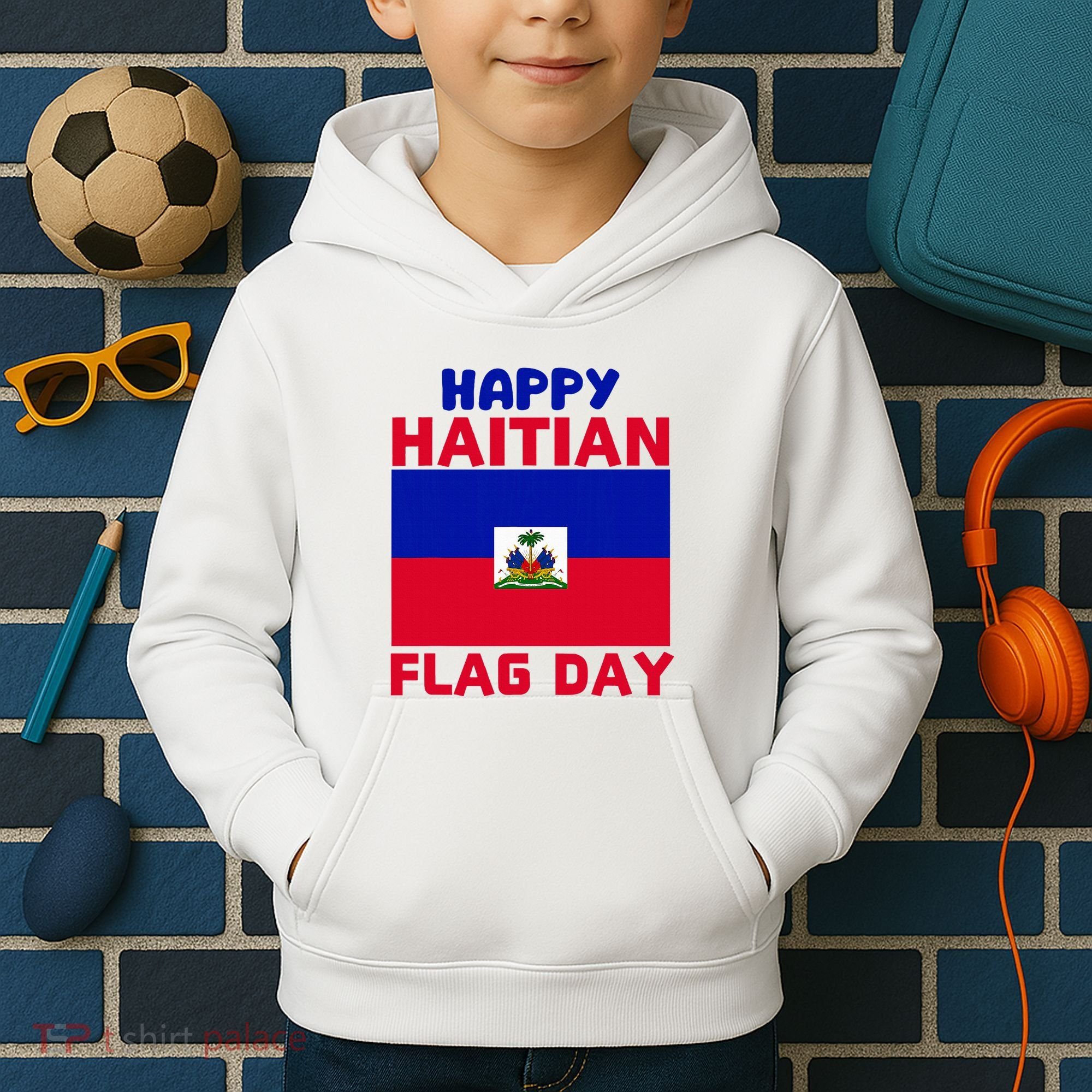 Happy Haitian Flag Day Cool Haiti Flag Pride Kids Hoodie