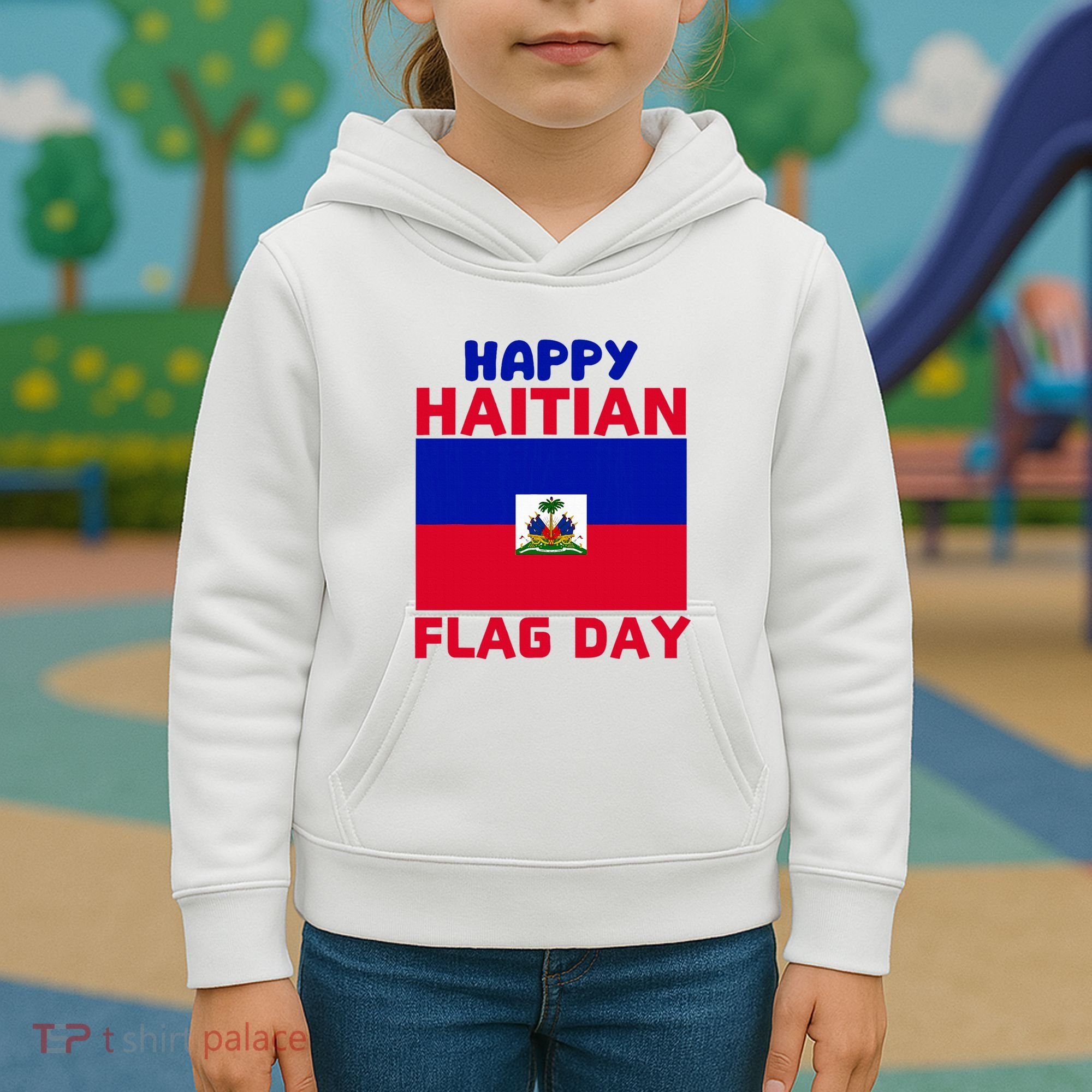 Happy Haitian Flag Day Cool Haiti Flag Pride Kids Hoodie