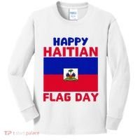 Happy Haitian Flag Day Cool Haiti Flag Pride Kids Long Sleeve Shirt thumb 0