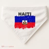 Haiti Haitian Flag Day Haitian Pride USA-Made Doggie Bandana thumb 0