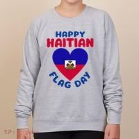 Happy Haitian Flag Day Cool Haiti Flag Heart Women's Sweatshirt thumb 0