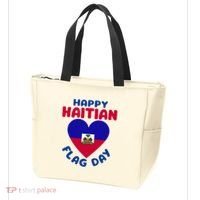 Happy Haitian Flag Day Cool Haiti Flag Heart Tote Bag thumb 3