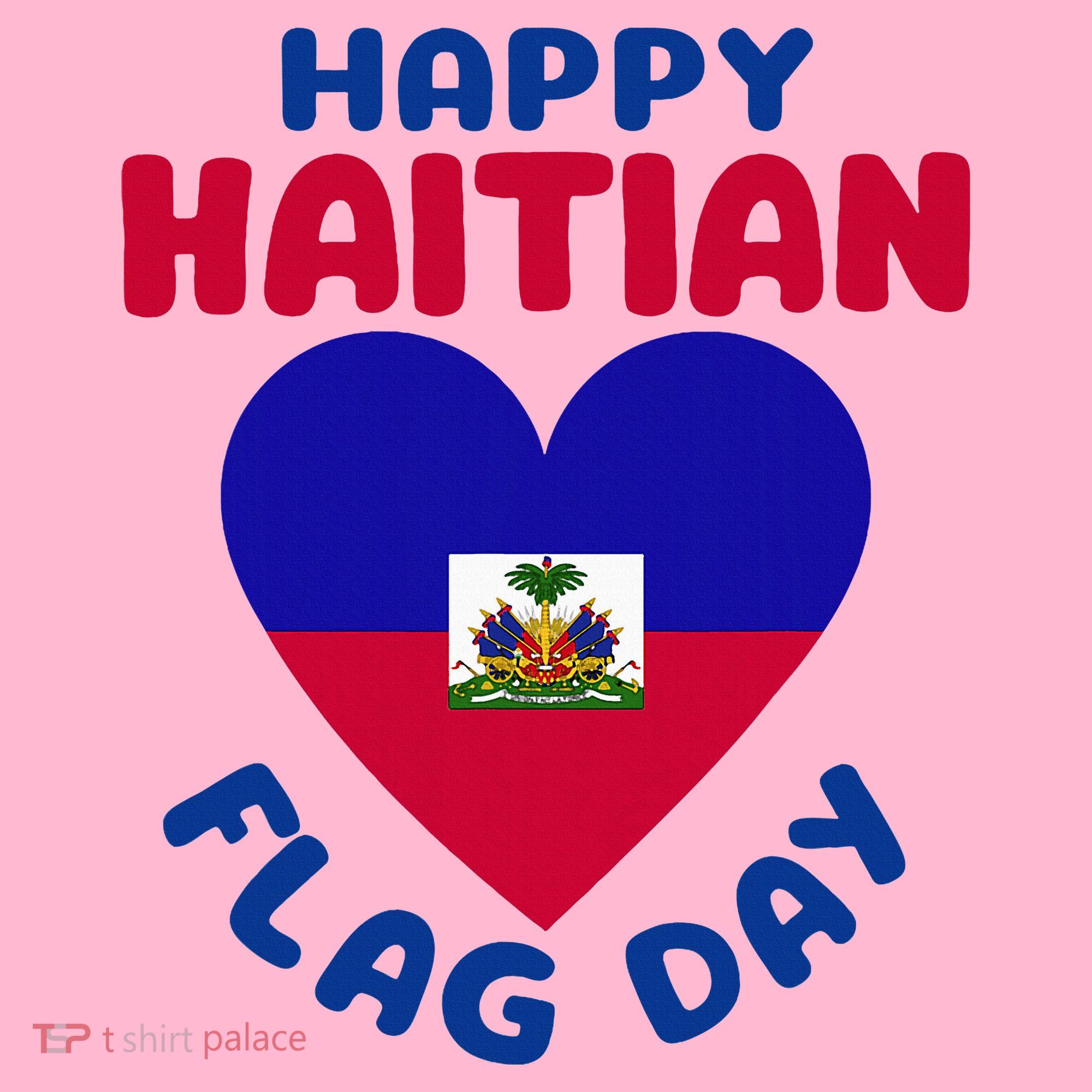 Happy Haitian Flag Day Cool Haiti Flag Heart Coaster