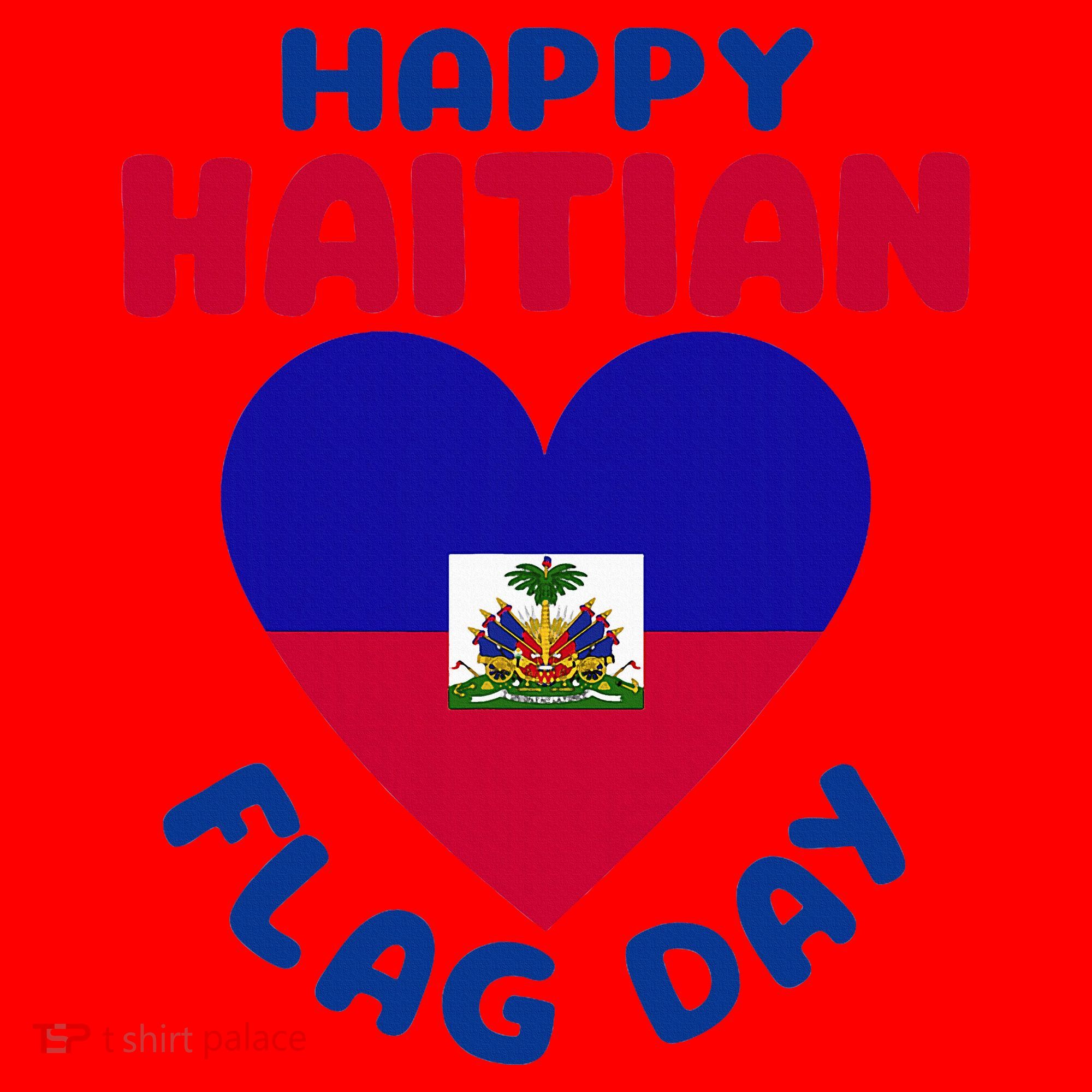 Happy Haitian Flag Day Cool Haiti Flag Heart Santa Hat