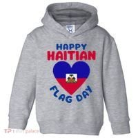 Happy Haitian Flag Day Cool Haiti Flag Heart Toddler Hoodie thumb 0