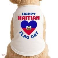 Happy Haitian Flag Day Cool Haiti Flag Heart Doggie Tank thumb 0