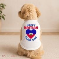 Happy Haitian Flag Day Cool Haiti Flag Heart Doggie Tank thumb 2