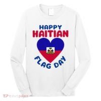 Happy Haitian Flag Day Cool Haiti Flag Heart Long Sleeve Shirt thumb 0
