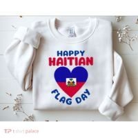 Happy Haitian Flag Day Cool Haiti Flag Heart Sweatshirt thumb 2