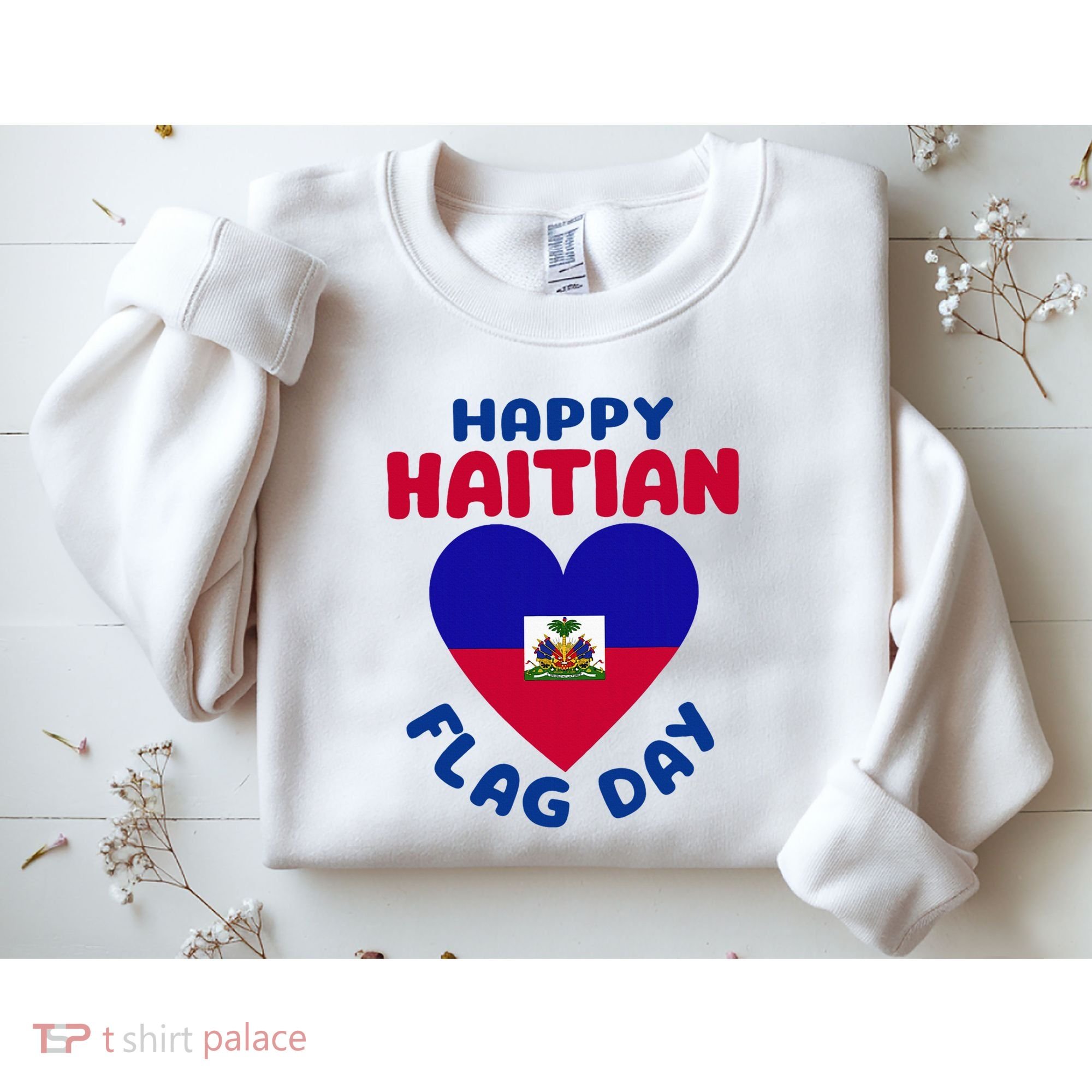 Happy Haitian Flag Day Cool Haiti Flag Heart Sweatshirt