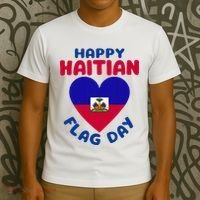 Happy Haitian Flag Day Cool Haiti Flag Heart T-Shirt thumb 3