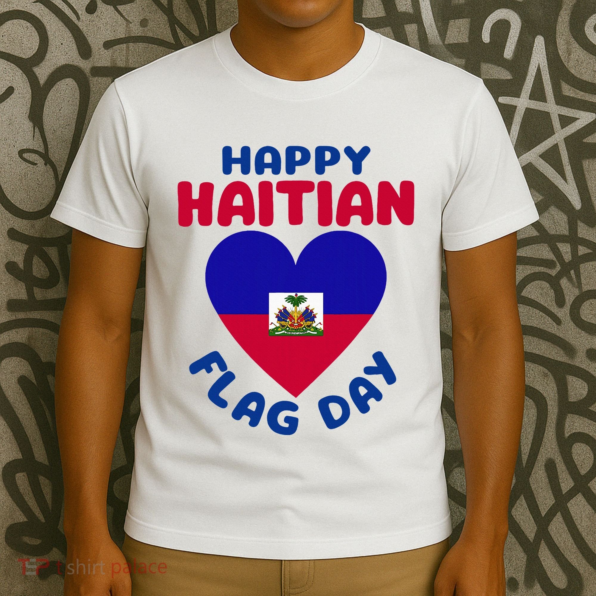 Happy Haitian Flag Day Cool Haiti Flag Heart T-Shirt