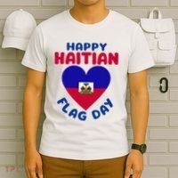Happy Haitian Flag Day Cool Haiti Flag Heart T-Shirt thumb 6