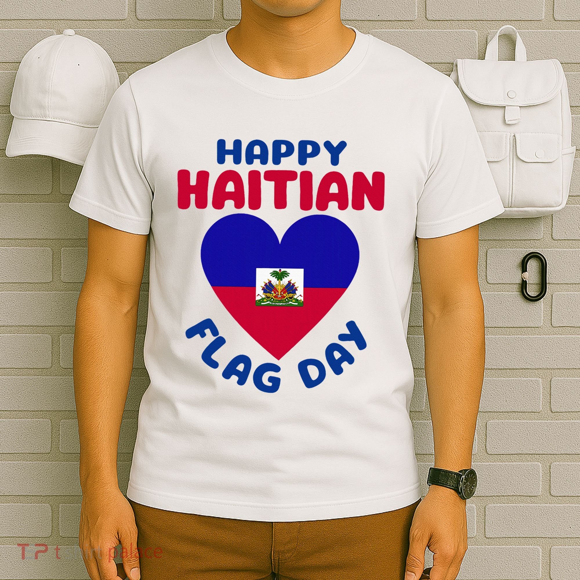 Happy Haitian Flag Day Cool Haiti Flag Heart T-Shirt