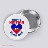 Happy Haitian Flag Day Cool Haiti Flag Heart Button thumb 0