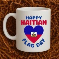 Happy Haitian Flag Day Cool Haiti Flag Heart Coffee Mug thumb 2