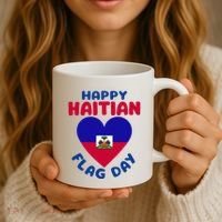 Happy Haitian Flag Day Cool Haiti Flag Heart Coffee Mug thumb 3