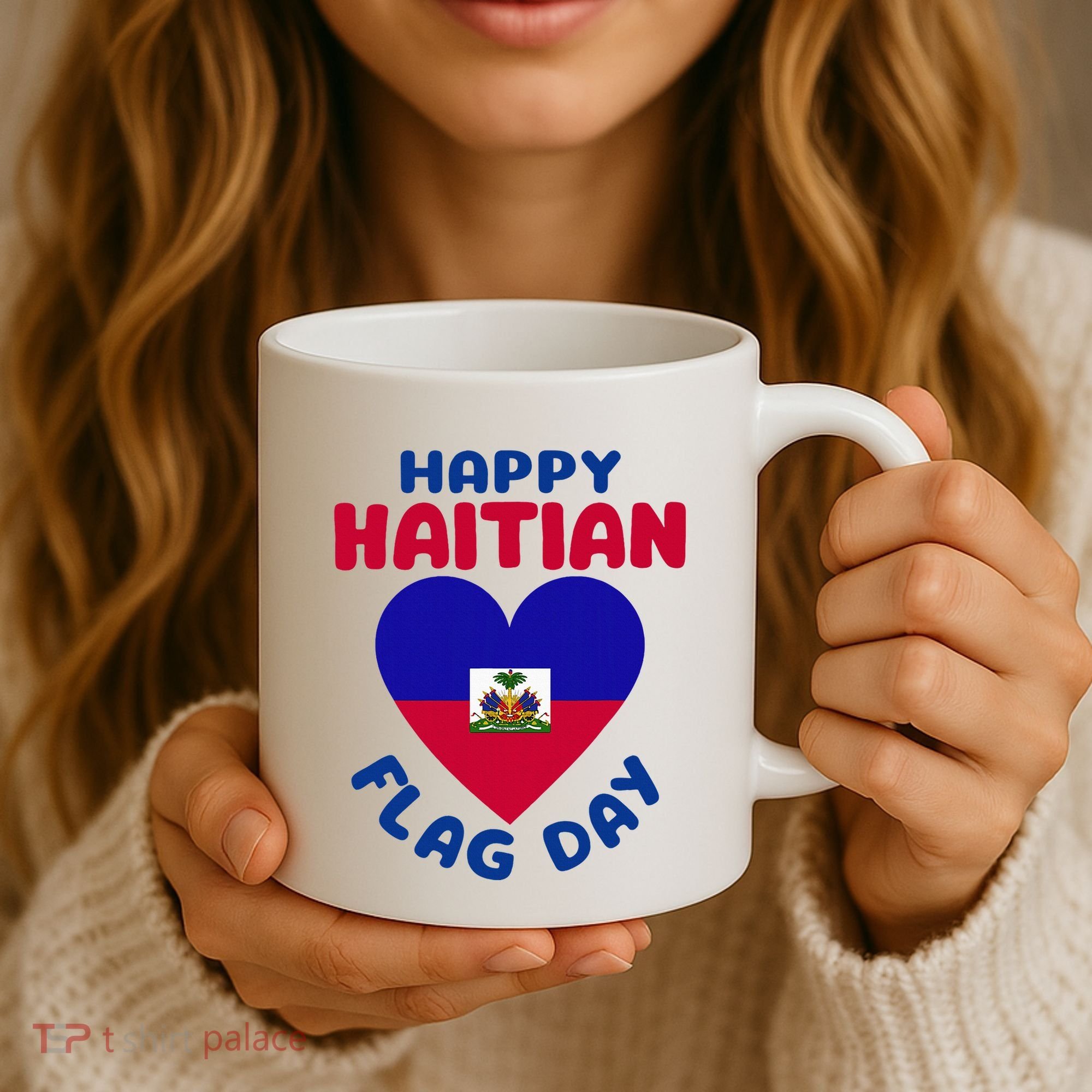 Happy Haitian Flag Day Cool Haiti Flag Heart Coffee Mug