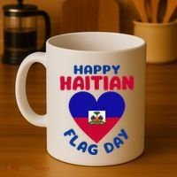 Happy Haitian Flag Day Cool Haiti Flag Heart Coffee Mug thumb 4