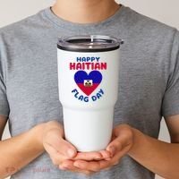 Happy Haitian Flag Day Cool Haiti Flag Heart Tumbler thumb 2