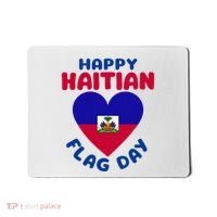 Happy Haitian Flag Day Cool Haiti Flag Heart Mousepad thumb 0