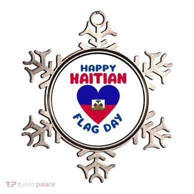 Happy Haitian Flag Day Cool Haiti Flag Heart Ornament
