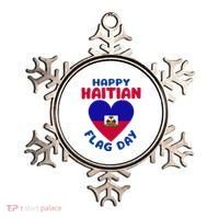 Happy Haitian Flag Day Cool Haiti Flag Heart Ornament thumb 0