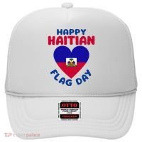 Happy Haitian Flag Day Cool Haiti Flag Heart Hat thumb 0