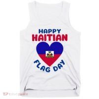 Happy Haitian Flag Day Cool Haiti Flag Heart Tank Top thumb 0