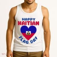 Happy Haitian Flag Day Cool Haiti Flag Heart Tank Top thumb 3