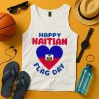 Happy Haitian Flag Day Cool Haiti Flag Heart Tank Top thumb 4